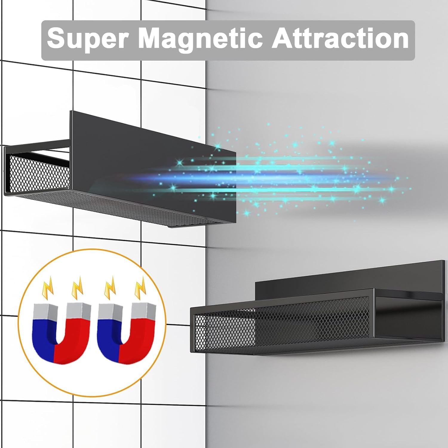 Magnetic Spice Rack for Refrigerator(2 Pack)