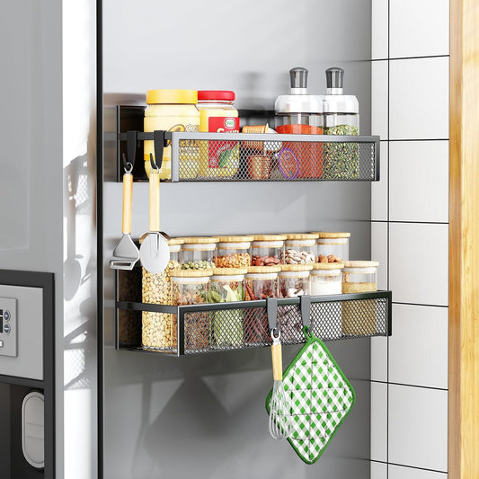 Magnetic Spice Rack for Refrigerator(2 Pack)