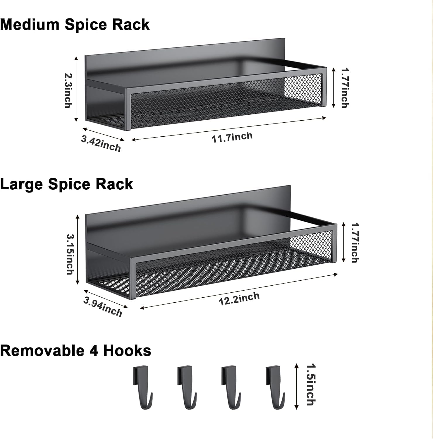 Magnetic Spice Rack for Refrigerator(2 Pack)