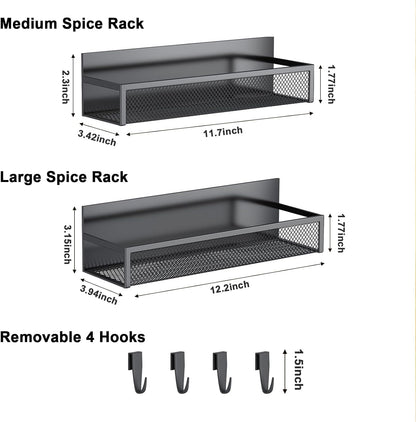 Magnetic Spice Rack for Refrigerator(2 Pack)